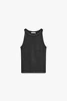 WASHED EFFECT HALTER TOP