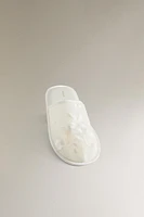 EMBROIDERED ORGANZA MULE SLIPPERS