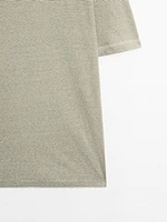 Striped linen and cotton T-shirt