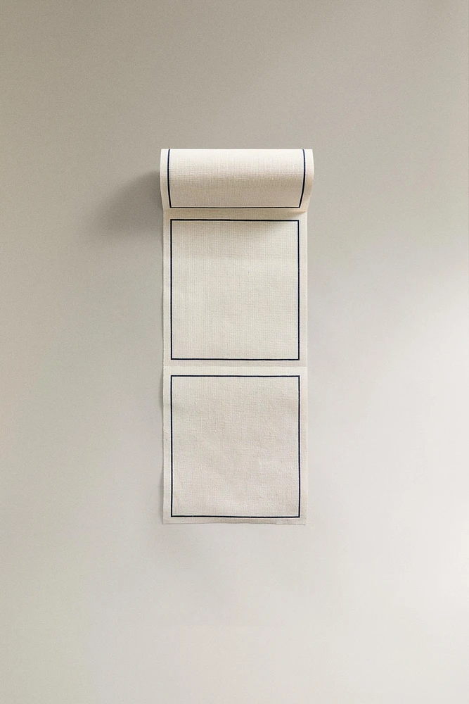 ROLL OF COTTON NAPKINS WITH BORDER (SET OF 20)