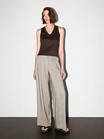 Pantalon de tailleur imprimé à carreaux