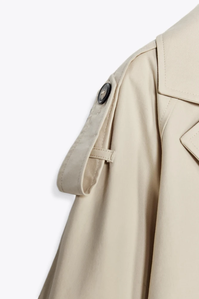 SHORT DOUBLE-BREASTED TRENCH COAT