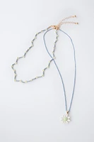 PACK OF TWO DAISY BEAD NECKLACES