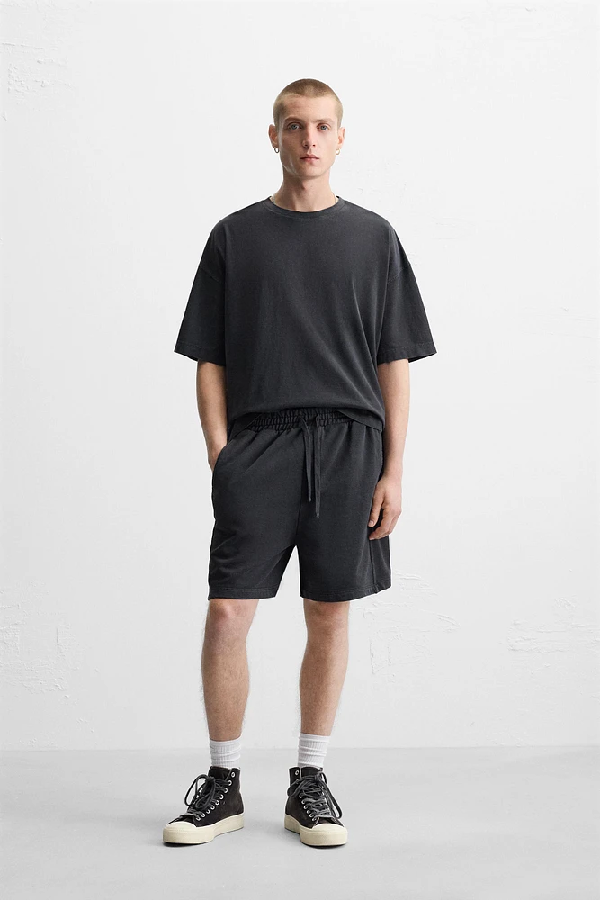 RELAXED FIT WASHED JOGGER SHORTS