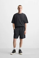 RELAXED FIT WASHED JOGGER SHORTS