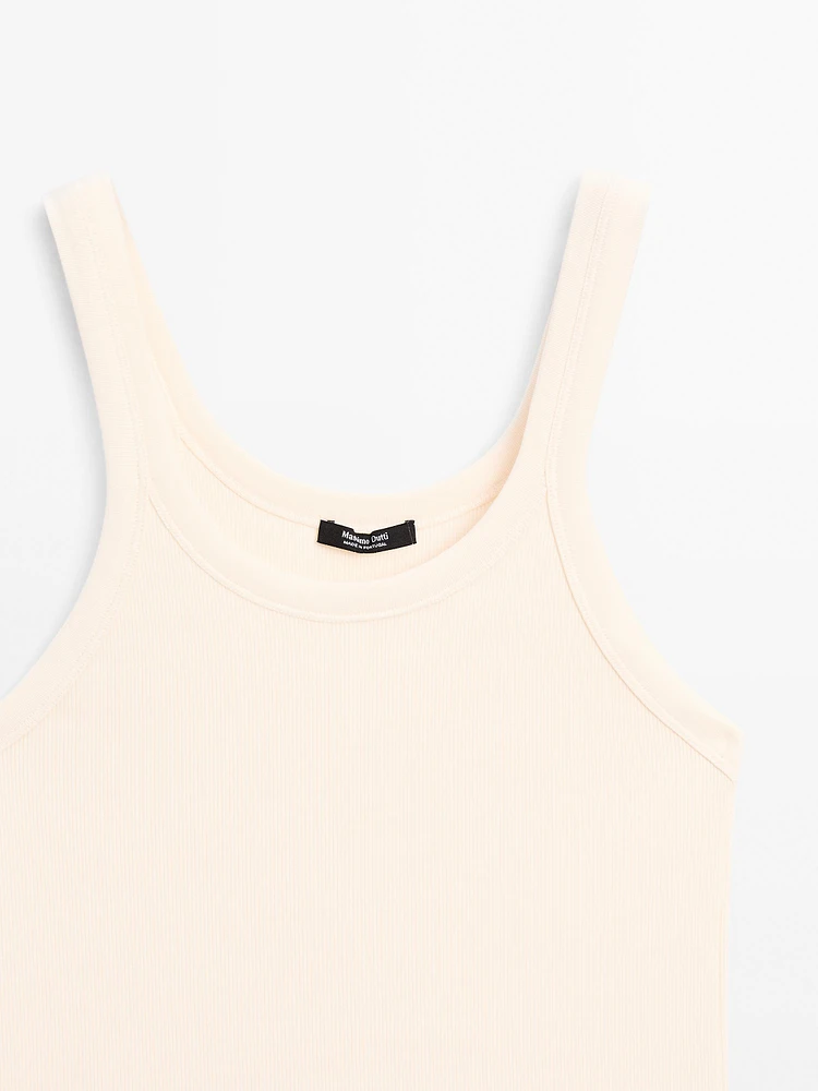 Cotton blend round neck top