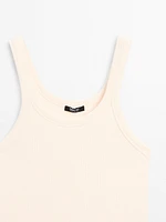 Cotton blend round neck top