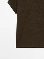 T-shirt 100 % lin à manches courtes