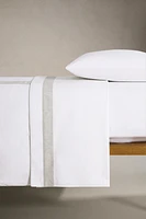 DRAP PLAT COTON LISERÉ