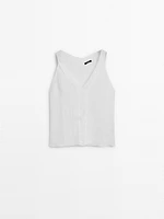 Flowing double fabric top