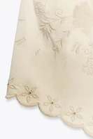 EMBROIDERED POPLIN TOP