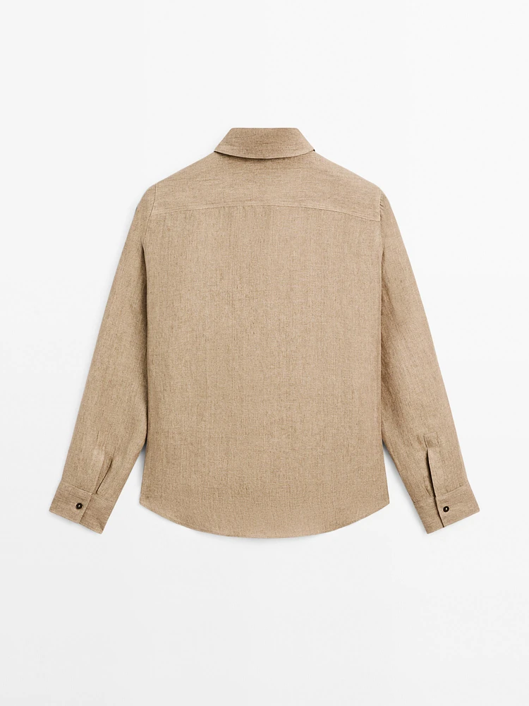 100% linen chambray shirt