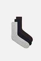 3-PACK OF MATCHING RIB SOCKS