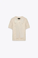 ORGANZA BOW KNIT TOP