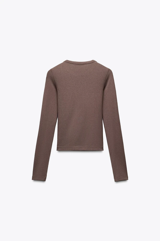 LONG SLEEVE COTTON MODAL T-SHIRT