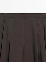 Pantalon plissé en lin mélangé