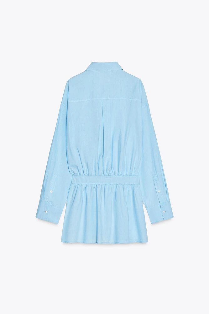 SHIRT DRESS WITH PLEATS
