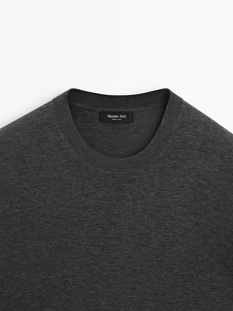 T-shirt en maille de coton mélangé