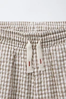 TEXTURED GINGHAM SHORTS