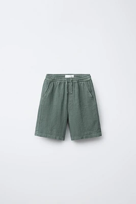 100% LINEN SHORTS