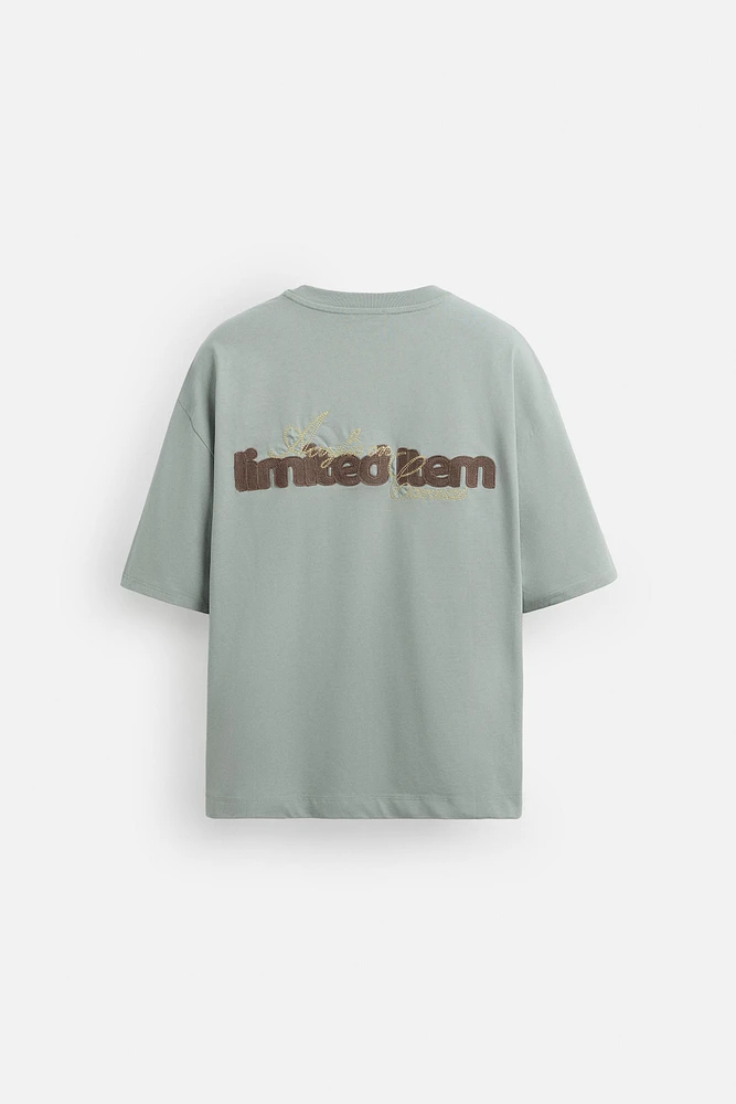 EMBROIDERED TEXT SHIRT