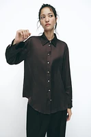 GOLD BUTTON SATIN EFFECT SHIRT