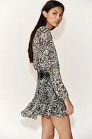 PRINTED SWISS DOT DRESS