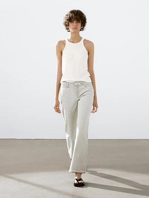 Straight-leg trousers with studs
