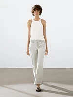Straight-leg trousers with studs
