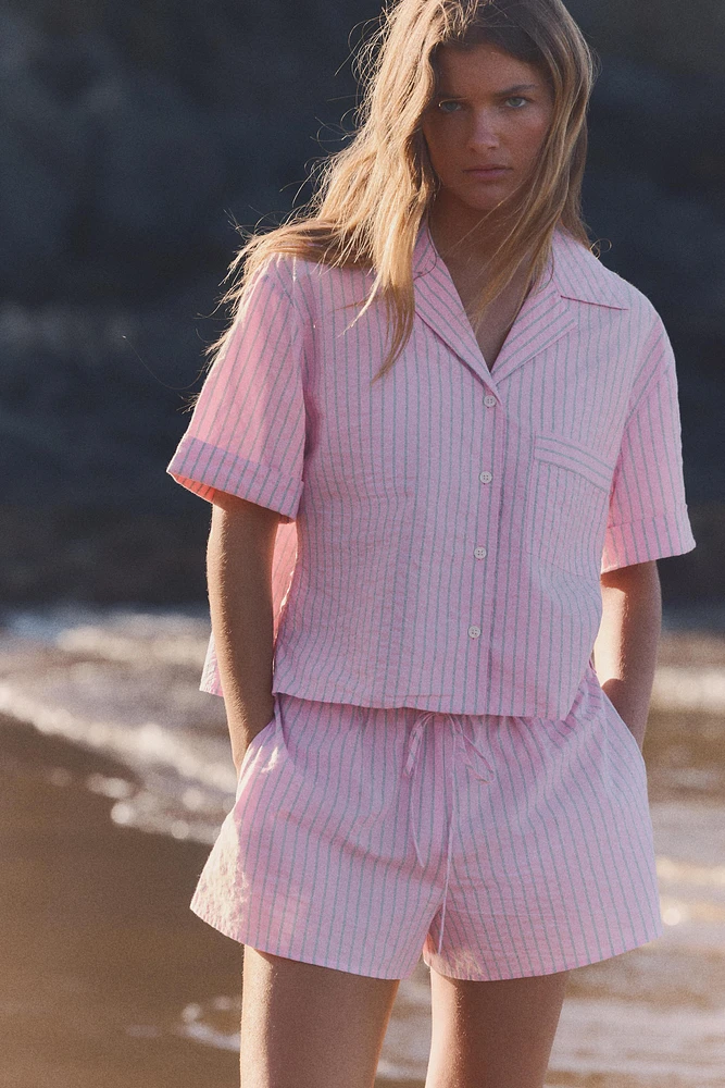 CHEMISE COURTE À RAYURES