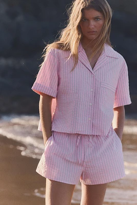 CHEMISE COURTE À RAYURES