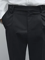 Cotton blend stretch trousers