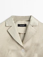 Fitted satin blazer