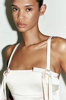 SATIN BOW SHORT DRESS