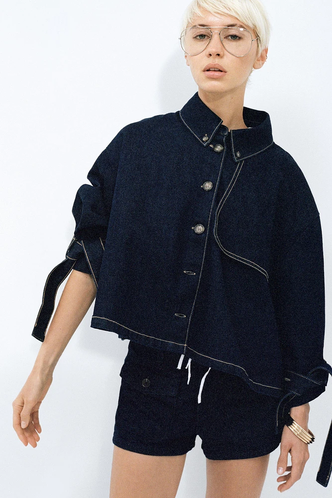 DENIM TRF MINI SHORTS