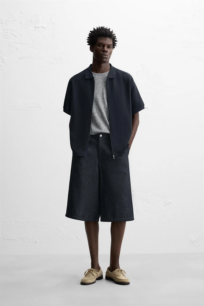 TEXTURED ZIPPER JACKET