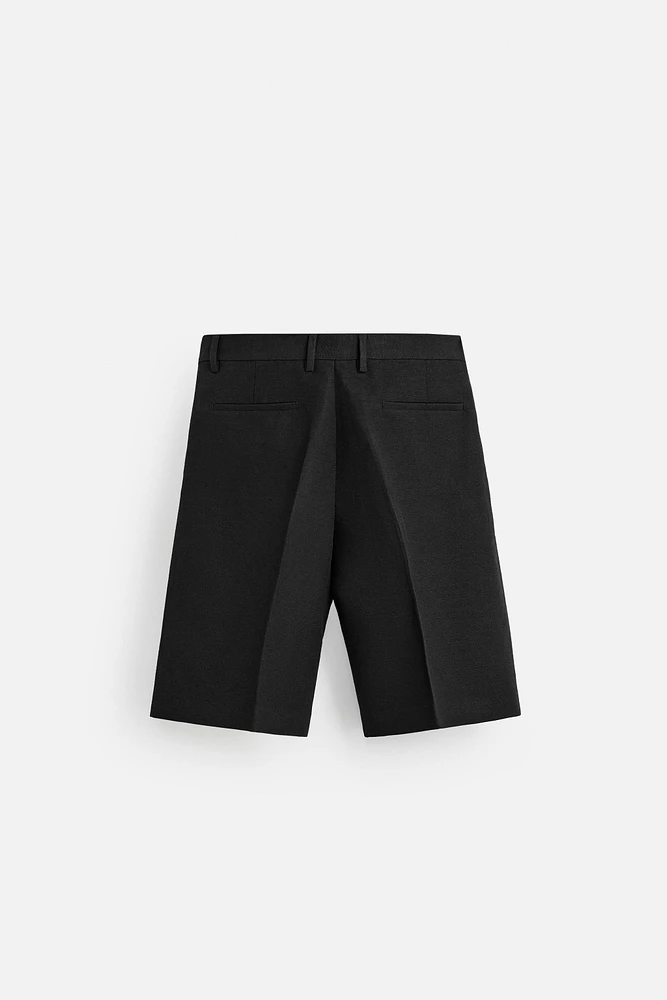 LIMITED EDITION LINEN COTTON PLEATED SHORTS