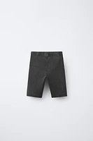 WASHED EFFECT RIBBED BIKE SHORTS