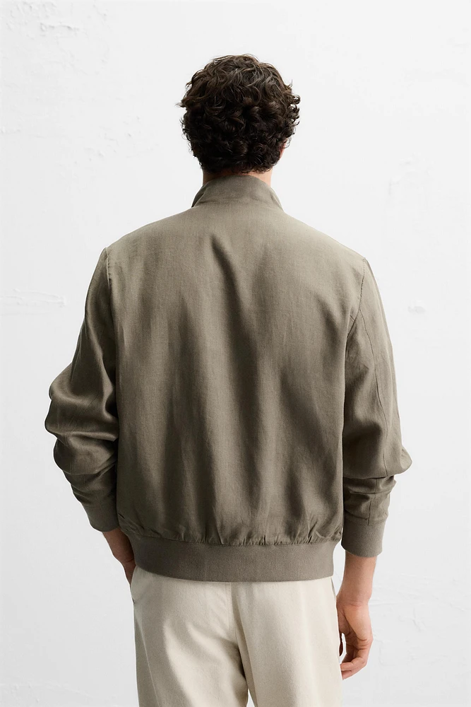 BLOUSON BOMBER 100 % LIN
