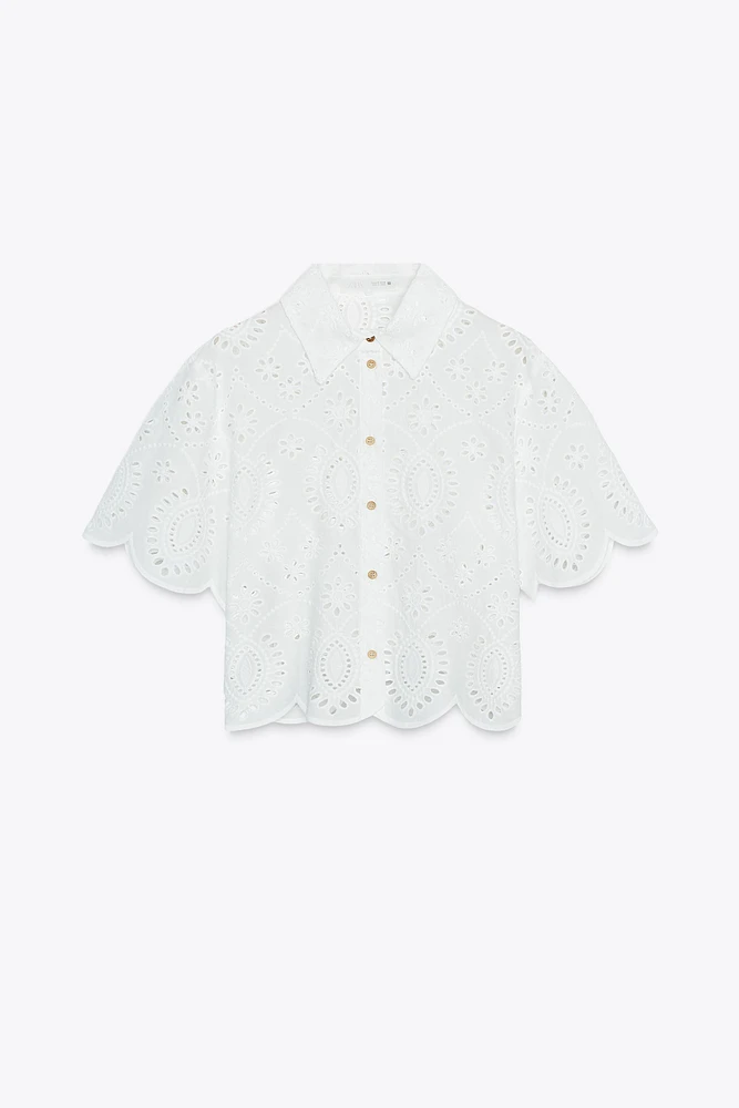 EYELET EMBROIDERY SHIRT