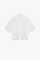 EYELET EMBROIDERY SHIRT