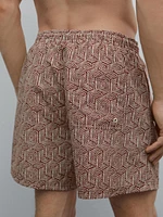 Regular fit printed swimming trunks