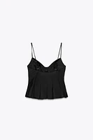 PLEATED POPLIN TOP