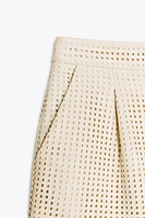 FAUX SUEDE EYELET SHORTS