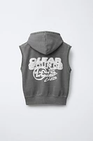 HOODED SWEATSHIRT VEST