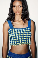 STRUCTURED KNIT CROP TOP