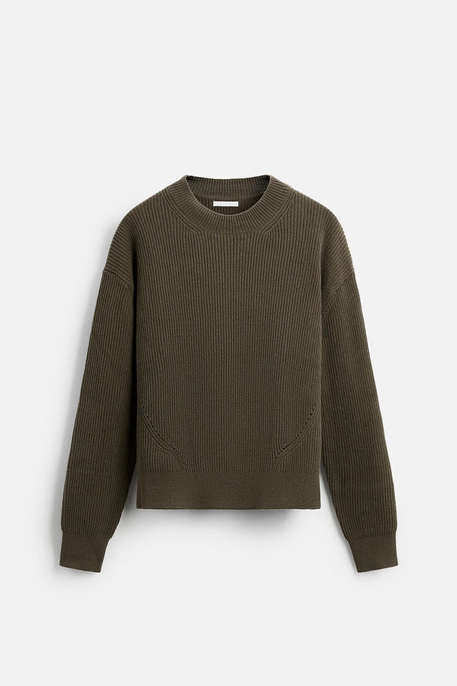 RELAXED FIT COTTON BLEND SWEATER