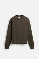 RELAXED FIT COTTON BLEND SWEATER