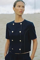SHORT SLEEVE DOUBLE BREASTED BLAZER