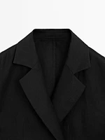 100% linen blazer with tie